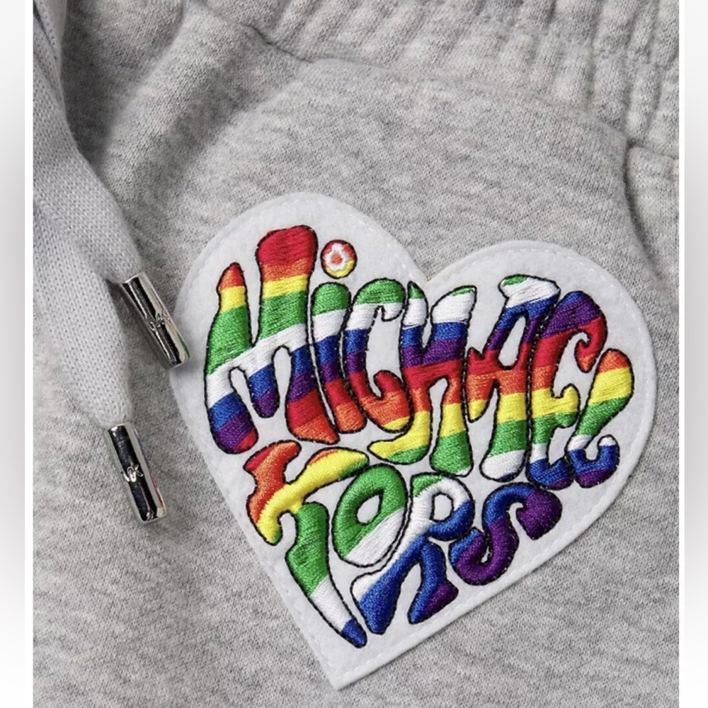 Michael Kors Rainbow Collection 2pc Short set Tshirt & Jogger Shorts Grey EUC - Picture 8 of 16